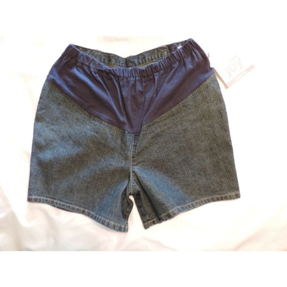 WOMENS BUNDLE OF JOY MATERNITY DENIM STRETCH SHORT - Picture 1 of 6